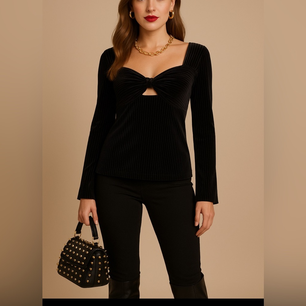 Wildfox Black Velvet belle sleeves Long Sleeve grunge fairy core